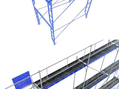 Scaffolding system with different levels 3D model