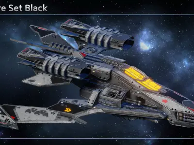 Spaceship Fighter Excalibur Low-poly 3D model