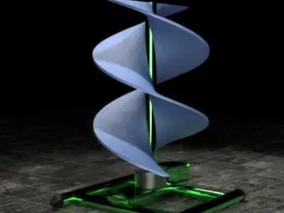 Vertical sci-fi wind turbine 3D model