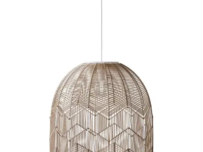 Basket Rattan Pendant Light Shades 3D model
