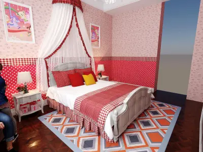 Girls Bedroom Inspiring Spaces 3D model