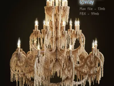 Chandelier bathed in wax 3D model