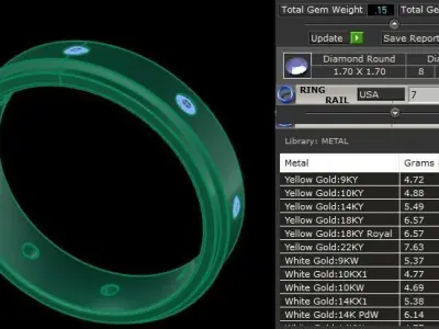 Box Diamond Band Infinity Band Fashion Engagement  Ring Size7 3D print model