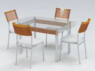 Chair and Table Set 3D model