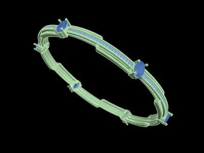 Yellow gold diamond Bangle-PBG-006 DIA 3D print model