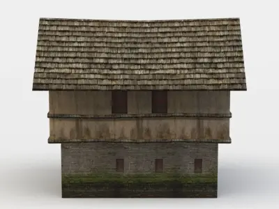 House wooden Low-poly 3D model purchase