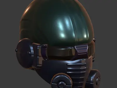 Gas mask helmet 3d model scifi Low-poly  Low-poly 3D model 243