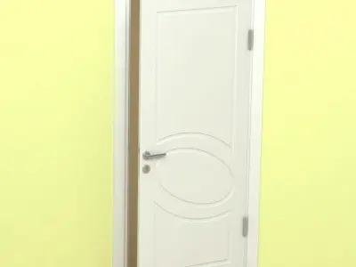 Door-2 door open on wall 3D model