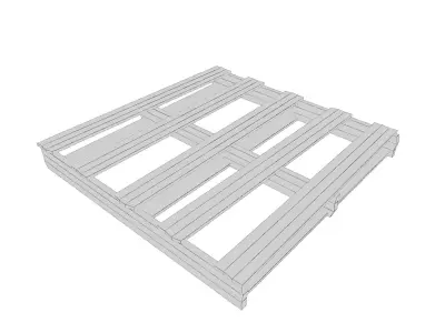 Hong Kong Wooden Shelves Base 3D model
