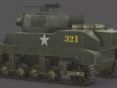  M8 Scott Tank 3D Model Low-poly 3D model