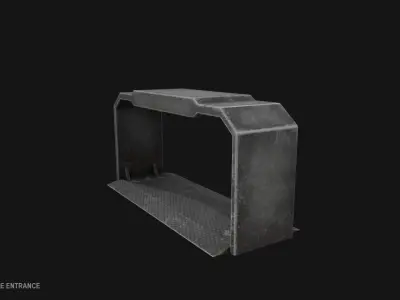 Scifi militarybase entrance Low-poly 3D model