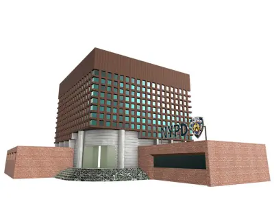 NYPD Police Station Game Ready Low poly PBR 3D Model  Low-poly 3D model