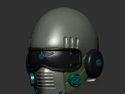 helmet high poly sculpt 3d printable ver 7 3D model 3D model 196