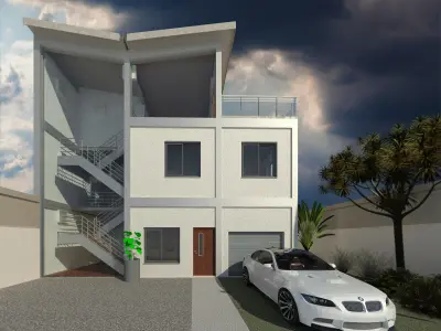 Modular Metal House 3D model