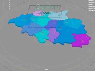 Cankiri  Central Anatolia Region  Turkey map region geography 3D model