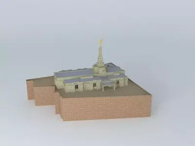 LDS Temple Fukuoka, Japan, Templo Mormon. (Before). Free 3D model