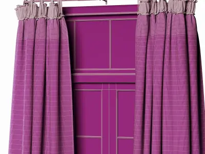 Linen curtains 3D model