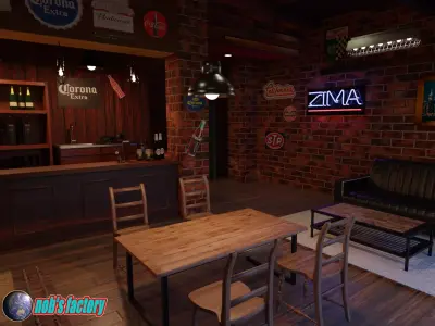 American Wooden Room 3D model