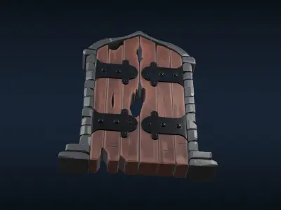Stylized Castle Door Free 3D model