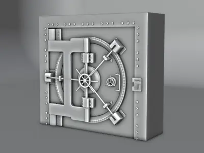 metal vault Low-poly 3D model