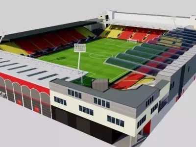 Vicarage Road Stadium - Watford Low-poly 3D model