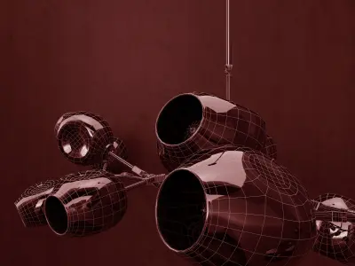 Branching bubble 13 lamps CLEAR  BLACK 3D model