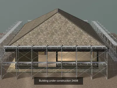 Buildings under construction set 01 3D Model Pack