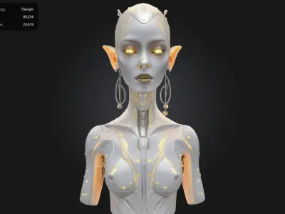 Cyber Elf Duo  2-in-1 Futuristic Female Android Characters 3D model
