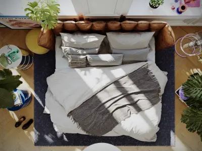 The Artist House interior project 3d Model - Cinema4d- Corona 3D 3D model