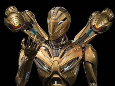 Robot Alien Destroyer - Rigged and Animated 3D model