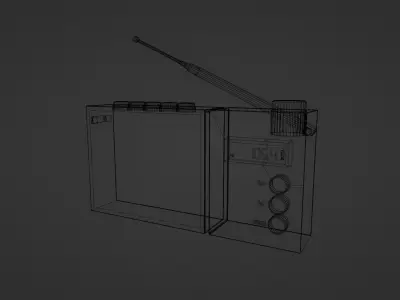 Basic small portable Radio - PBR Low-poly 3D model