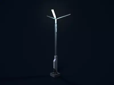 Sci Fi Street Light 4 Low-poly 3D model