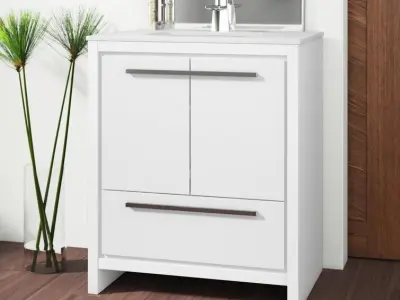 Meraris Single Bathroom Vanity Set 3D model
