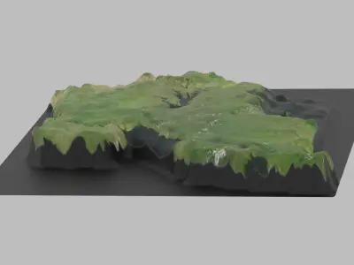 Uganda Map Country Low-poly 3D model
