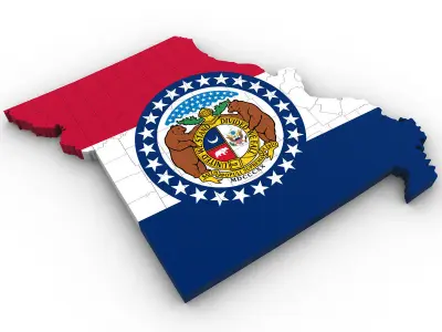 Missouri Political Map 3D model