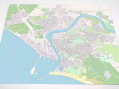 Cityscape Ventspils Latvia 3D model