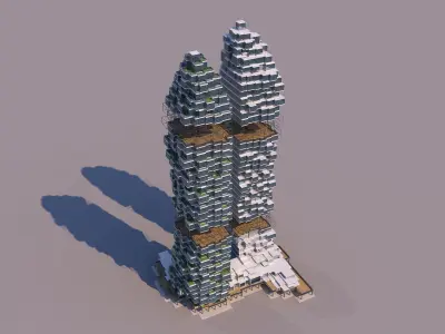 0182 - Skyscraper Architecture 3D Project - 2D Drawings 3D model