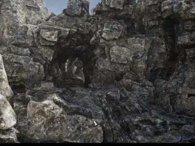 Rock Cliffs Pack Low-poly 3D model