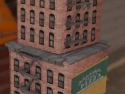 BUILDING 1 FBX READY FOR GAME Free low-poly 3D model
