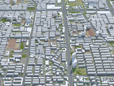 Tangshan Hebei China 60km Low-poly 3D model