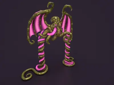 Ancient portal arch Low-poly 3D model