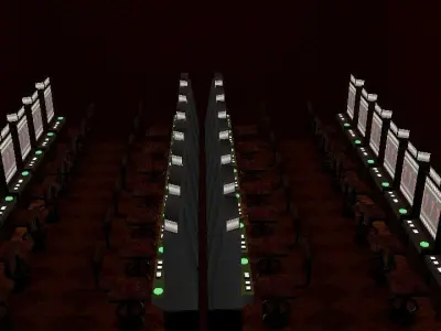 Slot Machine Scene with individual assets Low-poly 3D model