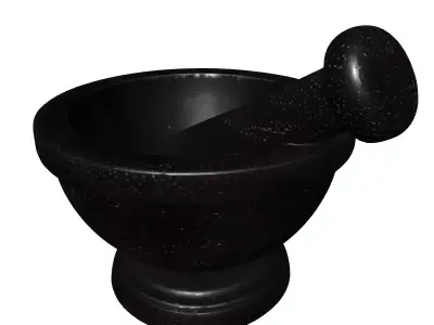 Granite Mortar and Pestle Set Low-poly 3D model