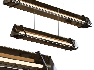 Hanging luminaires HAGA LONG by Lampatron 100cm and 130cm 3D model