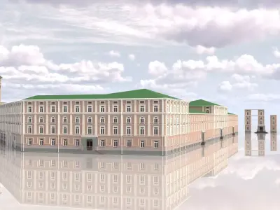 Classic residential building for the European Street 4 3D model