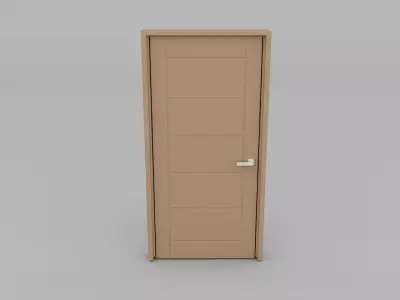 Door and door frame Low-poly 3D model