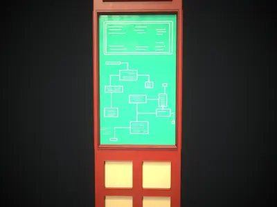 Sci-fi Bulletin board from Rick and Morty  Low-poly 3D model