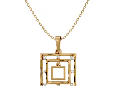 Light Minimalist Diamond Pendant Necklace 3D print model