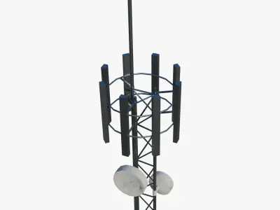 Rooftop Antenna Pack Low-poly 3D model