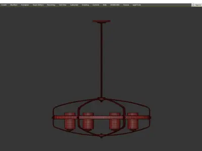 Kirkland 6 Light Linear Chandelier Low-poly 3D model